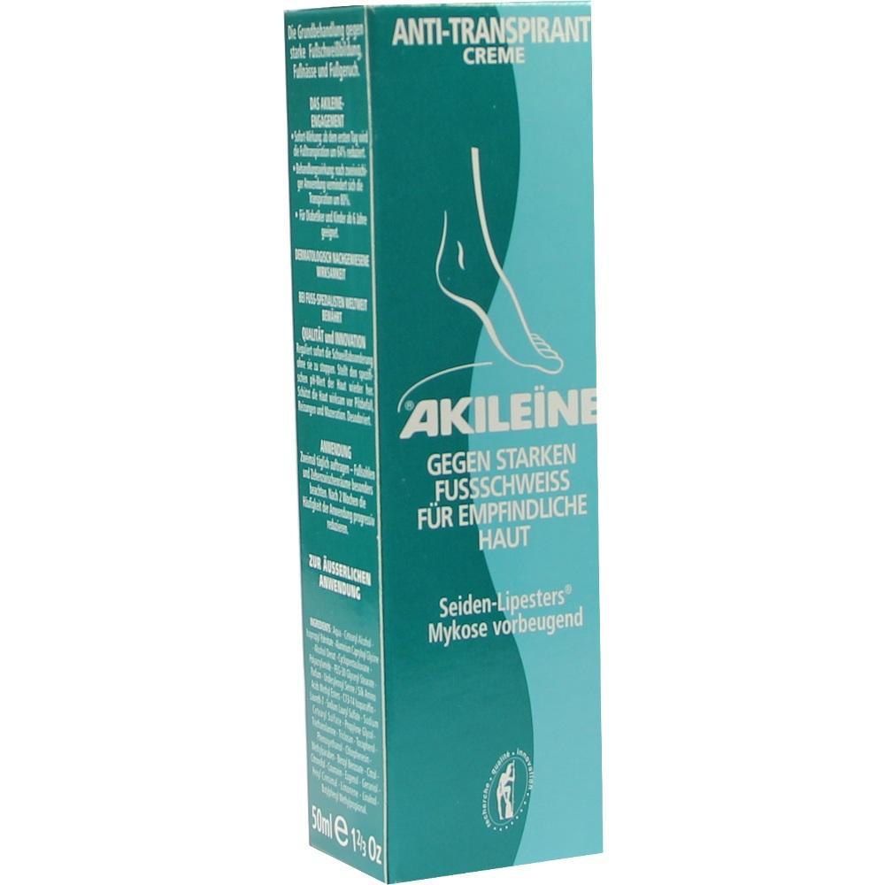 Verpackung einer Creme gegen Fußschweiß bei empfindlicher Haut.